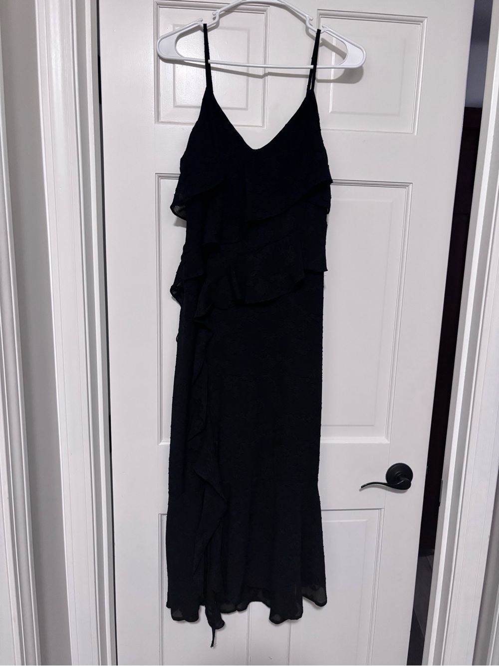 Wild Fable Black Ruffle Slip Dress - Sophisticated Women's Evening Dress